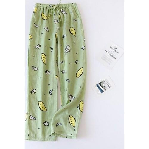 Japanese Style Women Lounge Wear Cotton Summer Print Pajama Pants Casual Ladies Sleepwear Homewear Sexy Pijamas Sleep Bottoms