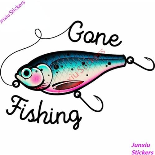 Fishing Lure Car Stickers Vinyl Waterproof Decal Styling Laptop Trunk Creative Car Warp Custom Printing Window Decal PVC13cm