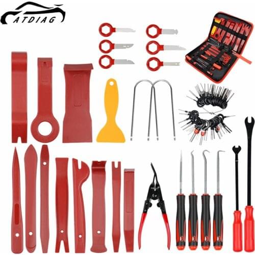 65PCS Remover Removal Puller Pry Tool Car Door Panel Trim Upholstery Retaining Tweezer Clip Plier Tool Hand Tool Set