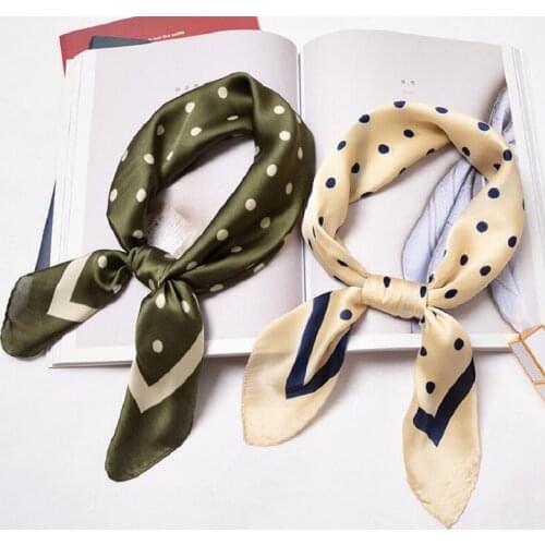 Silk Scarf Women 60*60cm Spring New Small Point Dot Scarf Small Squares Head Scarf Bag Decorative Scarves Neck Tie for girl