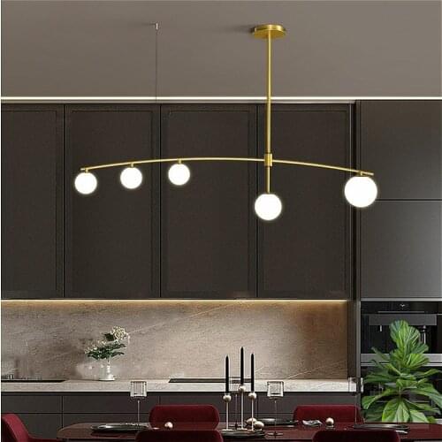 Modern wrought iron chandelier minimalist gold/black iron chandelier bubbles Nordic indoor bar kitchen restaurant island light