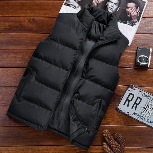Solid Winter Vest Mens 2020 New Brand Vests Men Sleeveless Casual Warm Thick Slim Male Waistcoat Oversized Jackets