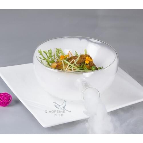 Handmade Glass Bowl Salad Bowls Specials Dry Ice Artistic Conception Molecular Delicacies Creative Tableware Cooking Hollowware