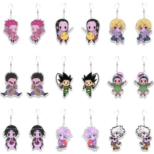 Anime HunterXHunter GON FREECSS Dangle Earrings Killua Zoldyck Kurapika Leorio Paladinight Model Toy Drop Earrings