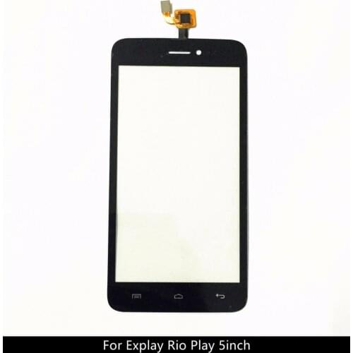High quality 5inch Touch Panel For Explay Rio Play Touch screen Digitizer front glass Lens replacement TouchScreen With stickers