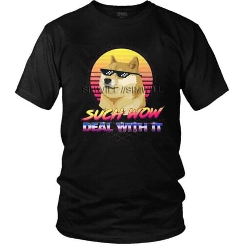 Funny Bitcoin Cryptocurrency Shiba Inu Dog T-Shirt Men Graphic T Shirts Short Sleeve Dogecoin To The Moon Tshirts Cotton Tee Top