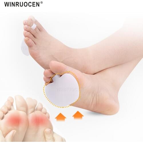 1 Pair Silicone Soft Metatarsal Pads Callus and Small Neuromas Cushion Forefoot Foot Care Insoles for Men Women Foot Care Tool