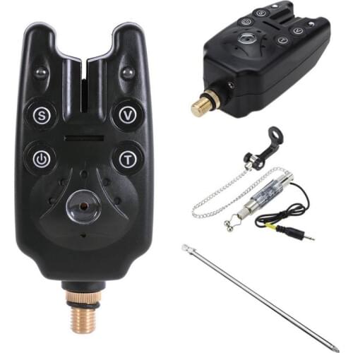 1PC 2 LED Adjustable Tone Volume Sensitivity Sound Alert Fishing Bite Alarm Water Resistant Fishing Alarm Fishing Rod Swingers