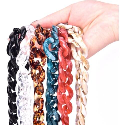 1PCS Fashion Colorful Fish Bone 120cm Acrylic Resin Chain Bag Strap Handbag Plastic Strap Women Bag Accessories Shoulder Strap
