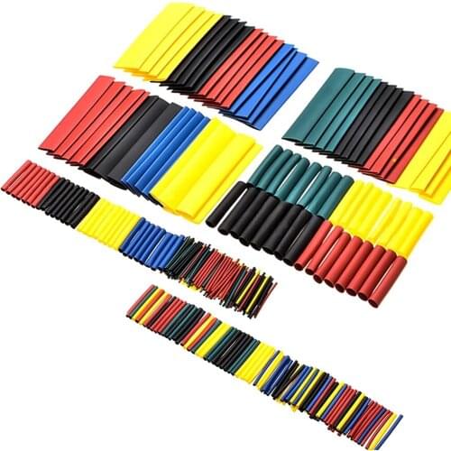 328 Pcs Colorful 2:1 Polyolefin Heat Shrink Tubing Tube Sleeve Wrap Wire Set