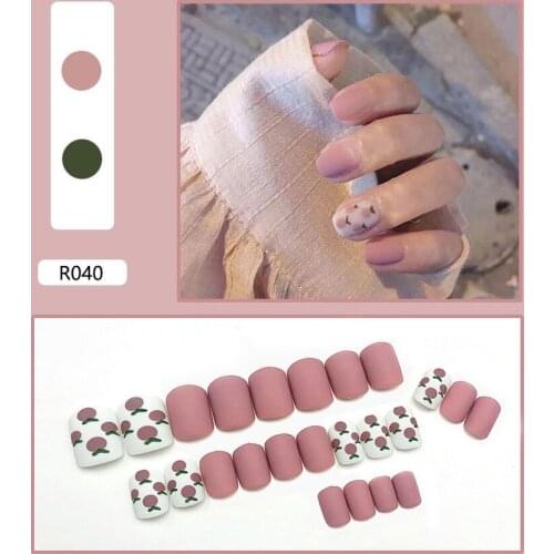 24 pieces of fake nail stickers wear the finished nail pieces remove the nail patches womens removable nail patches