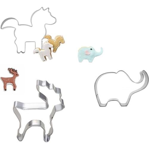 3pcs Pastry Moulds Cookie Tool Cutter Mould Biscuit Press Icing Set Stamp Mold Stainless Steel Fondant Baking Fondant Decor