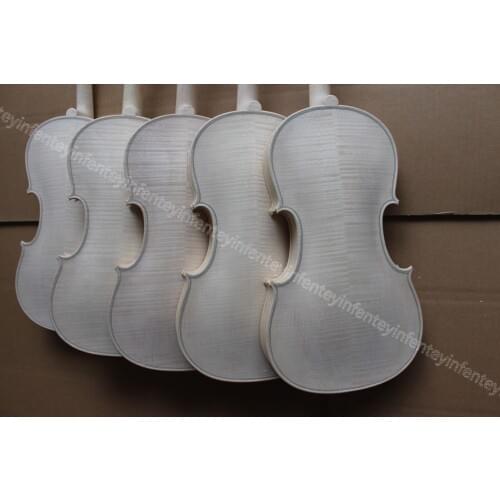 5pcs 4/4 unfinished violin flame maple back Russian spruce top Hand made