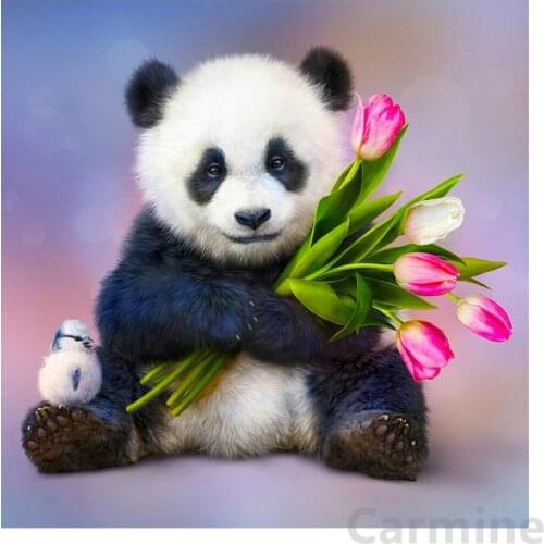 Flower And Animal Panda DIY 5D Diamond Painting Cross Stitch Embroidery Mosaic Picture Full Round&Square Drill Home Decoration