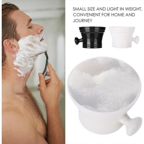 2 Colors Barber Cleaning Soup Cup for Razor Mans Plastic Shaving Bowl with Handle Soap Mug Bowl Professional for Home Salon