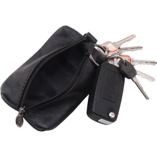 Car Key Case Leather Men Women Wallets Key Holder Housekeeper Covers Zipper Bag Keychain Cover for Keys Organizer Card Bag