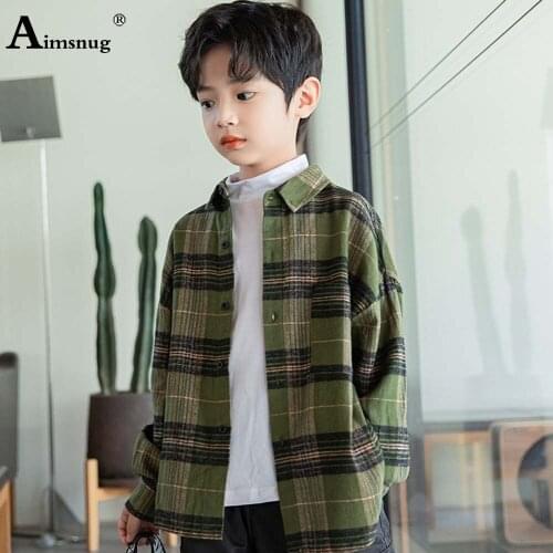 Children Plaid Shirt Boys Blouse Long Sleeve Autumn Shirt blusas Kids Clothing 2021 Single Breasted Fashion Tops Streetwear