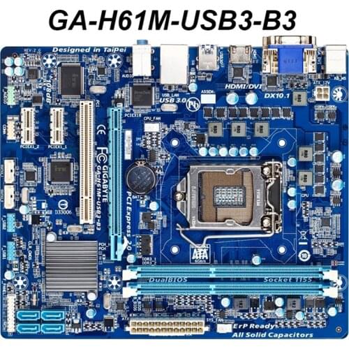 For Gigabyte GA-H61M-USB3-B3 Motherboard Micro ATX Socket LGA 1155 DDR3 For Intel H61 DVI VGA Desktop Motherboards Used