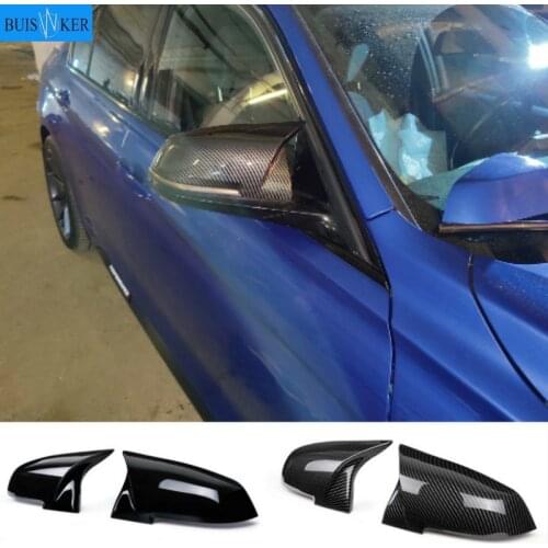 1 Pair Rearview Mirror Cover Side Wing Rear View Mirror Case Covers Glossy Black For BMW F20 F21 F22 F30 F32 F36 X1 F87 M3