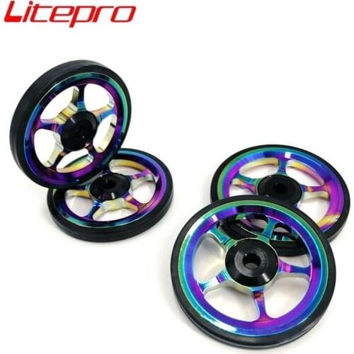 Brompton Easy Wheel Aluminum Alloy Titanium-Plating Rear Rack Easywheel