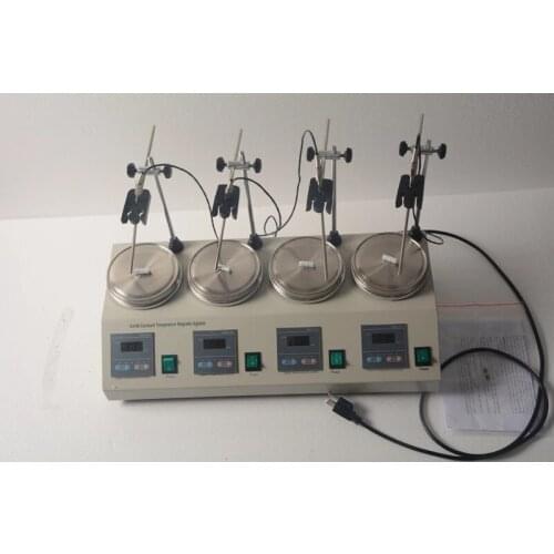 4 heads multi unit Digital display thermostatic Lab magnetic stirrer mixer hotplate blending mixing stirring machine agitator