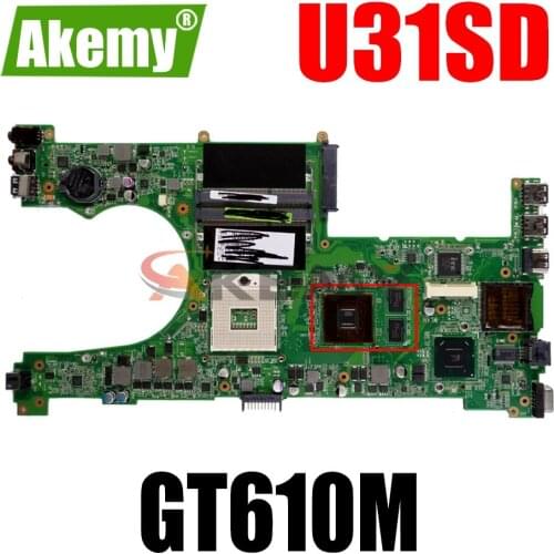 AKEMY U31SD Laptop Motherboard For ASUS U31SG U31S U31 Original Mainboard HM65 GT610M