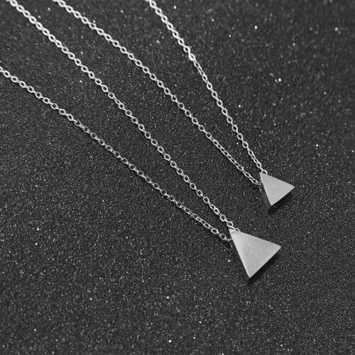 Minimalist stainless steel Triangle Pendent High Polish Geometric Fashion Jewelry Choker Necklace