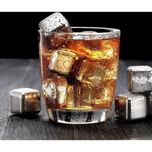 Reusable Stainless Steel Whiskey Stones Rocks Food Grade Ice Cubes Beer Wine Cooler Candy Bar KTV Supplies
