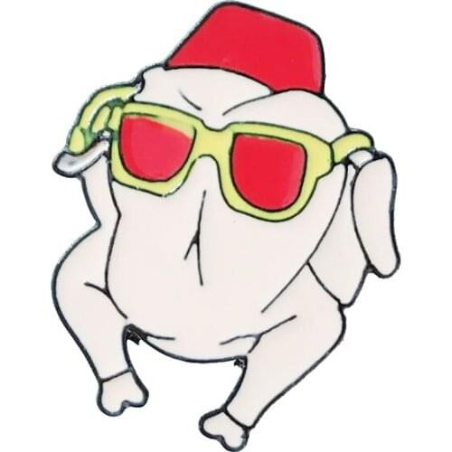 Cartoon new cute enamel dog pin red sunglasses brooch button badge children fashion jewelry accessories backpack jewelry gift