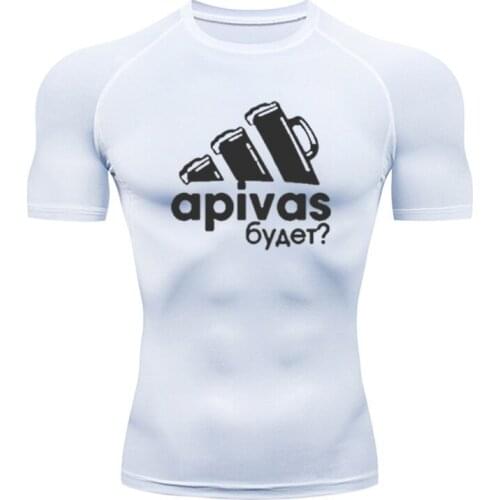 Men Running T-shirt Sports Compression Gym Fitness Mens Tshirt 2021 New Jogging Training T shirts Male Quick Dry Sportswear MMA