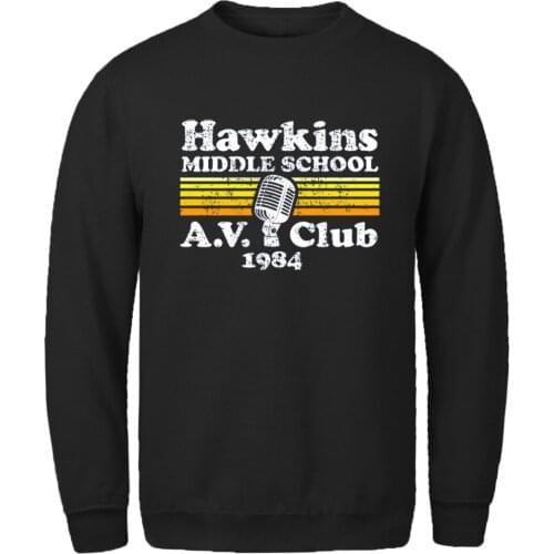 Hawkins 1984 Mens Sweatshirt Harajuku Fashion Male Hoodie Vintage Tops Hipster Pullovers Homme Retro Autumn Supoleron Hombre
