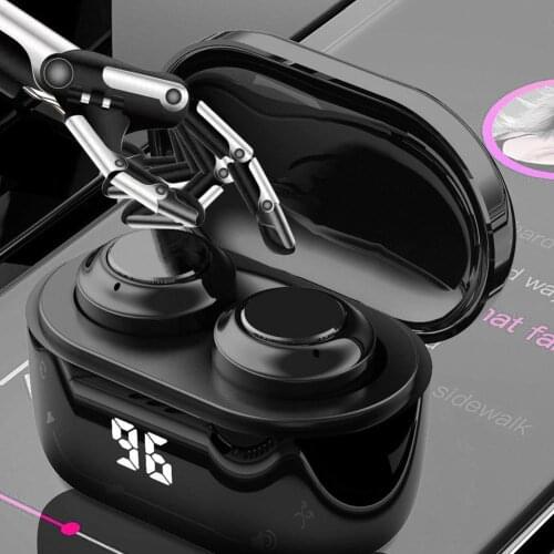 Dropshipping in-ear earphones A6 TWS Mini Wireless Bluetooth 5.0 HiFi Stereo Earphones with Digital Charge Box Wireless Earphone