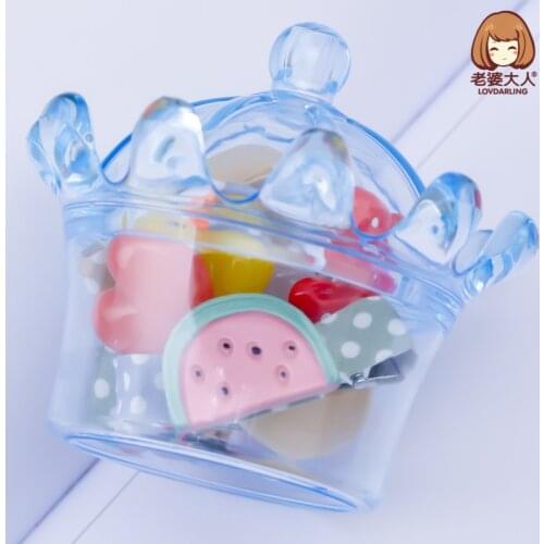 New Cute Childrens Canned Hairpin Hair Band Combination Crown Packaging High Elastic Rubber Band Tie-up Jewelry