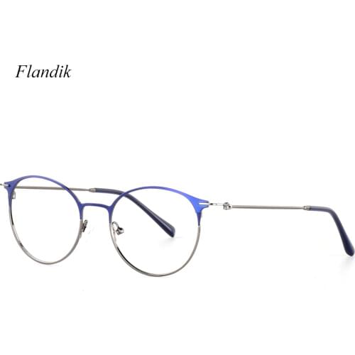 Women Metal Optical Glasses Frame Stainless Steel Round Frame Prescription Myopia Pesbyopia Spectacles 2020 New Fashion Eyewear