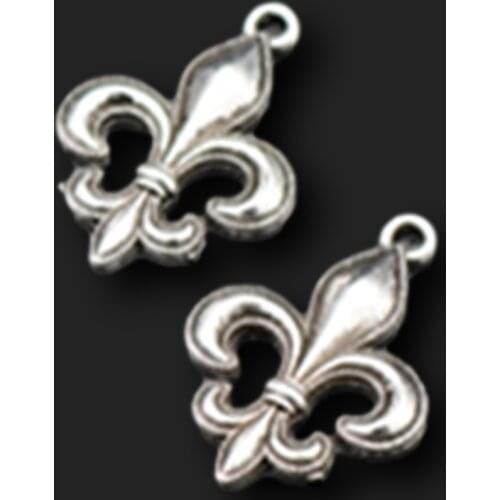 15pcs Silver Plated Orleans Saint Crusader Flower Pendants Earrings Bracelet Accessories DIY Charms For Jewelry Crafts Making