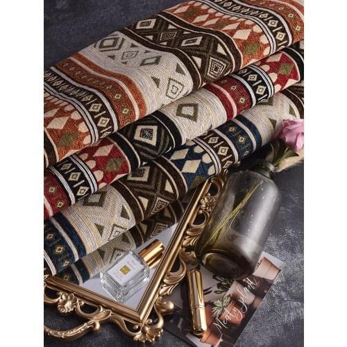 Width 57'' European Anti Slip Thickened Chenille Jacquard Fabric By The Yard For Sofa Tablecloth Bag Material