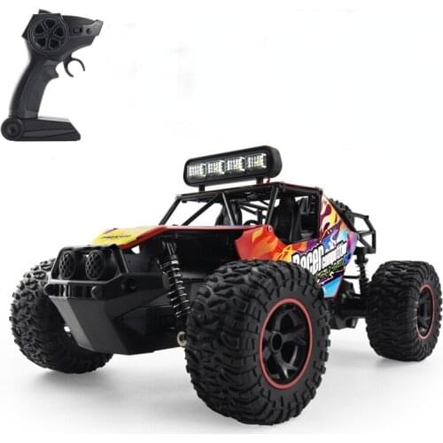 RC Car 1/16 High-speed Off-road Vehicle 1:16 Remote Control Crawl Alloy Truck with Lights and Throttle Toys for Children