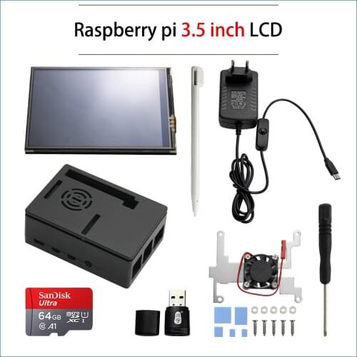 S ROBOT 3.5 inch Raspberry Pi 4 Model B Touch Screen 480*320 LCD Display + Touch Pen + ABS Case for Raspberry Pi 4 RPI60