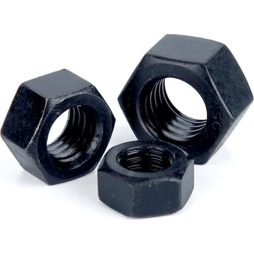 Hexagon Hex Nuts M2 M2.5 M3 M4 M5 M6 M8 M10 M12 M14 M16 M18 M20 M22 M24 M27 M30 M36 black oxide carbon steel metric hex nuts
