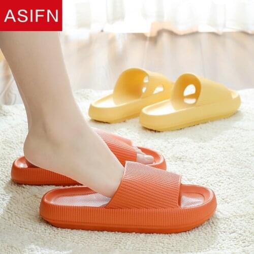 ASIFN Womens Platform Slippers Summer Beach Flip Flops Thick Soft Sole Leisure Men Ladies Indoor Bathroom Anti-slip Women Shoes