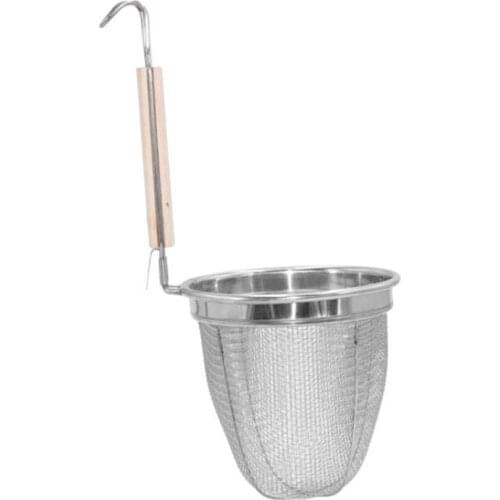 Stainless Steel Strainer Basket Wooden Handle Fine Mesh Spider Food Skimmer Kitchen Sieve for Pasta Dumpling Noodle