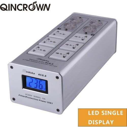 Weiduka AC8.8 Power Strip 3000W LED Display Lightning Protection AC Power Outlet Audio Power Filter Purifier Conditioner