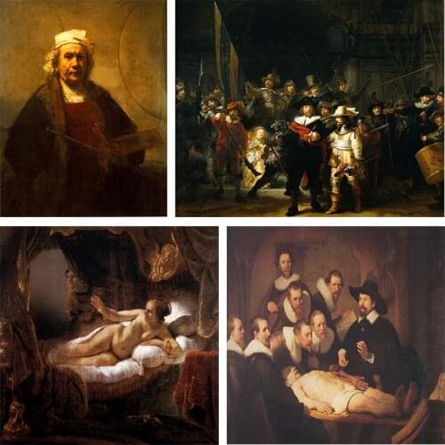 Greatest Painter Rembrandt Series 5D DIY Diamond Painting Full Square/Round Diamond Embroidery Picture of Rhinestones 20X30CM