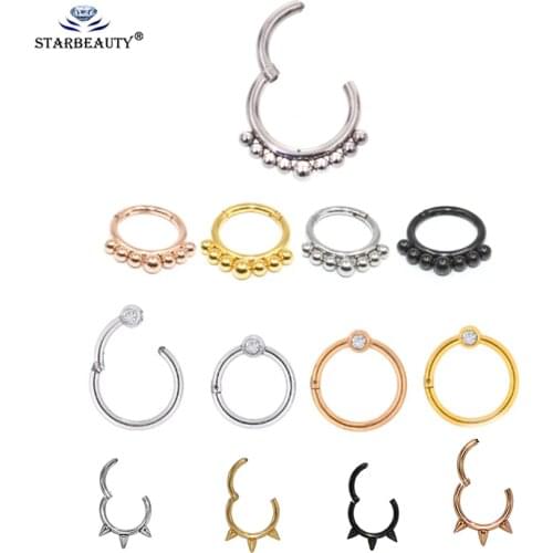 1Pc 16G Surgical Steel Hoop Ring Nose Labret Ear Tragus Cartilage Daith Helix Earring Stud 16g Piercing Jewelry Septum Clicker