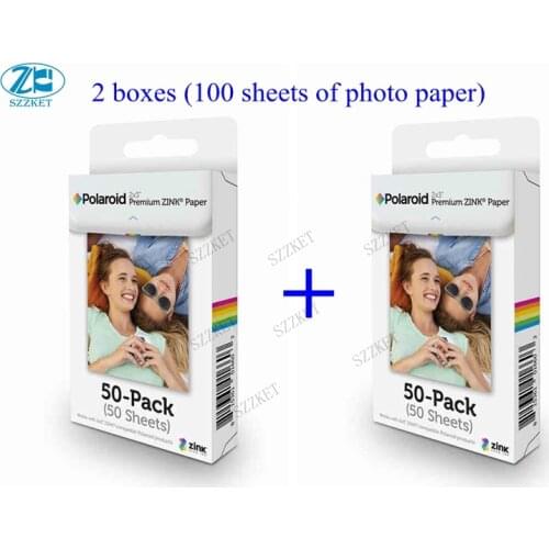 100 sheets photo papers Premium ZINK paper for Polaroid Instant Photo Camera Z2300/ Snap/ Touch Zip Pinter Socialmatic Instagram