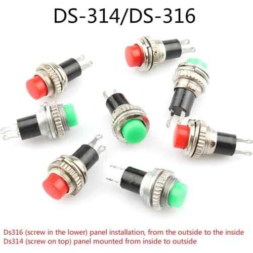 10pcs10MMSmall Button Switch Ds-316 Ds-314 Non Lock Self Reset Doorbell Horn Switch Button Switch