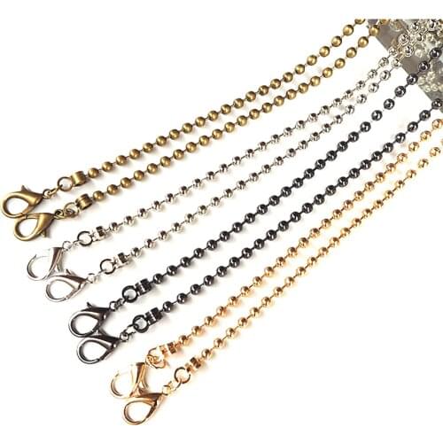 20PCS 120cm Metal Ball Chains Replacement Handbag Clutch Purse Crossbody Shoulder Bag Straps DIY Luggage Hardware Accessories