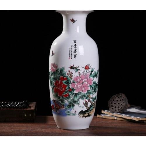 2021 New Jingdezhen Porcelain Decoration Chinese Living Room Home TV Cabinet Handicraft Vase
