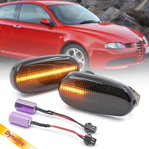 2x Sequential Led Side Marker Indicator Blinkers Light Amber Turn Signal Lamp For Alfa Romeo 147 GT MiTo FIAT Bravo II Hatchback