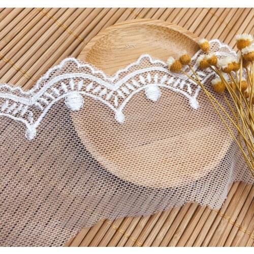 3 Yards Width 6.6cm Black White Embroidered Lolita Lace Trim Mesh Lace Fabric Ribbon DIY Home Bridal Gown Sewing Supplies